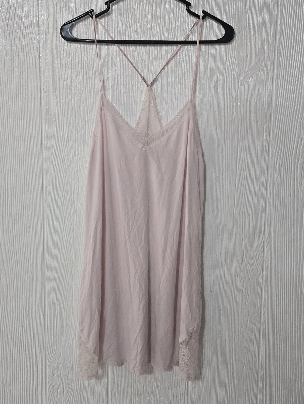 Victoria's Secret Pink Lace Chemise Nightgown Slip Lingerie M Adjustable Straps